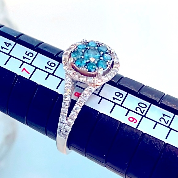 Blue White Diamond 10K Gold - Picture 6 of 6
